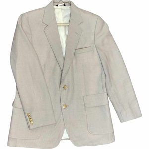 Men's Beige Imperial by Haggar size 42 Notched Collar 2 Button Blazer